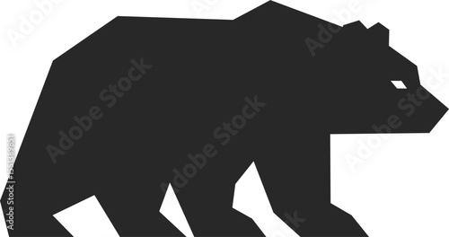  Icon of a bear standing on four legs and turned to the right, black silhouette bear icon.