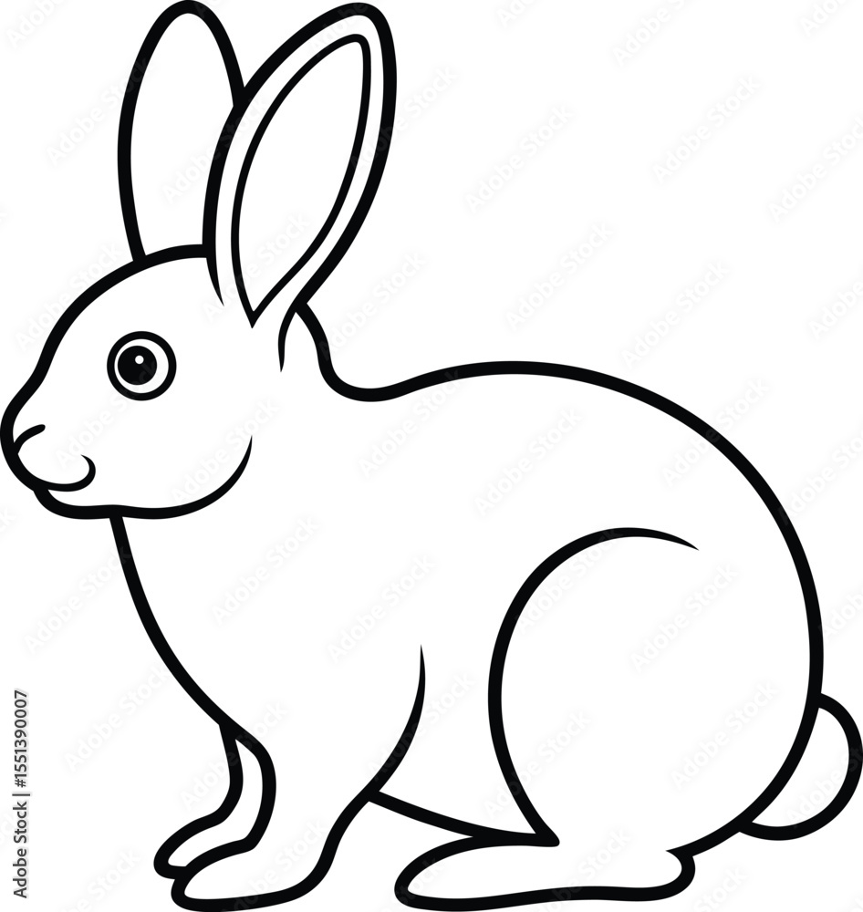 Obraz premium rabbit icon line art vector illustration on transparent background
