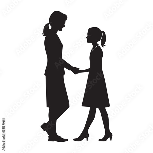 Nurse helping patient silhouette