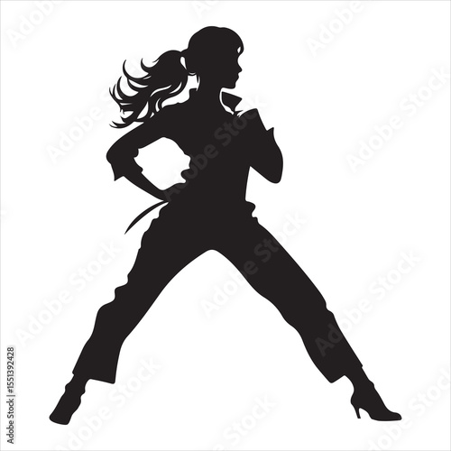 Taekwondo woman silhouette