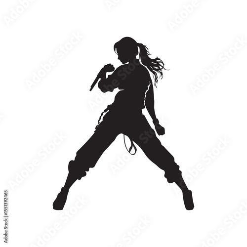 Taekwondo woman silhouette