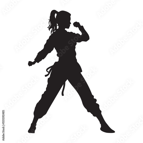 Taekwondo woman silhouette
