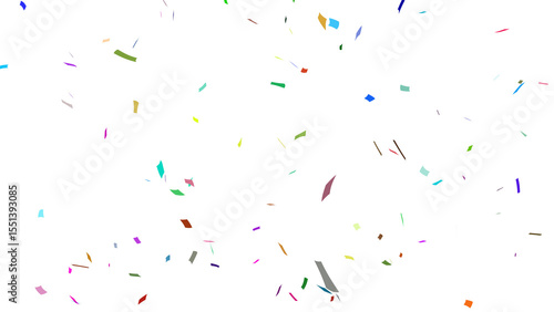 Confetti Party Popper Explosions on a White Background with Luma Matte Channel 