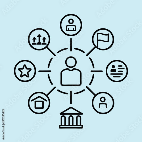 social governance line icons vector set.