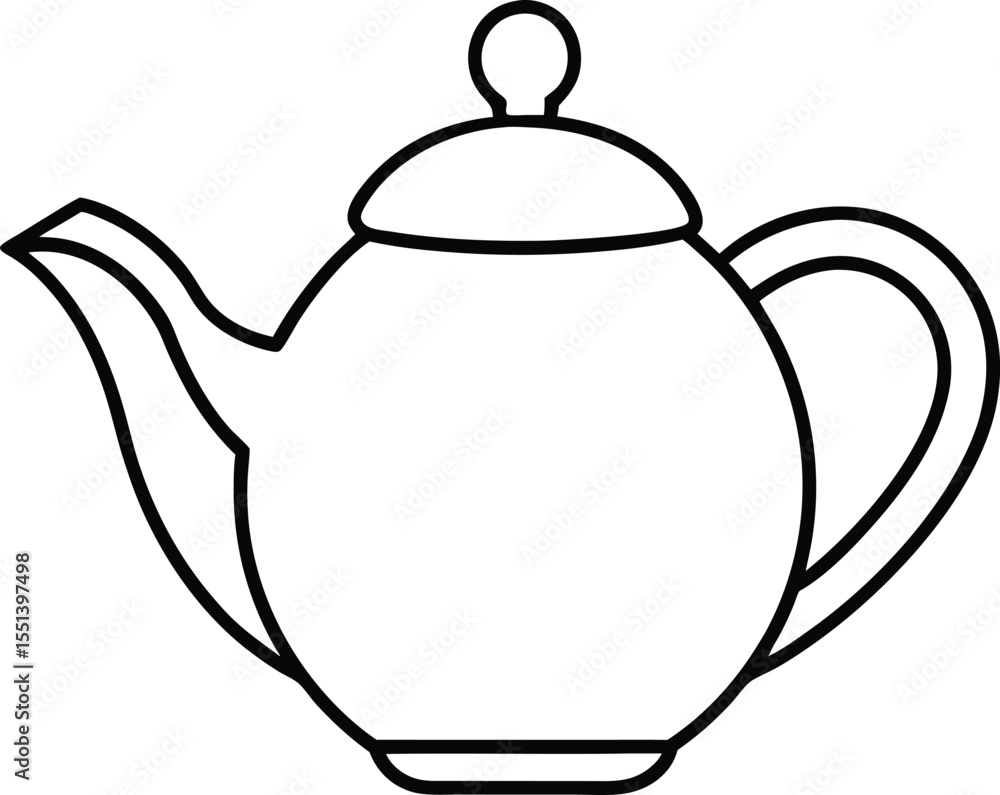 Obraz premium teapot icon line art vector illustration on transparent background 