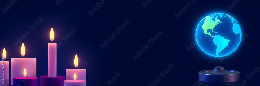 Fototapeta premium Globe with WWW Text – Internet and Web Network Concept with Digital Technology Background and Copy Space