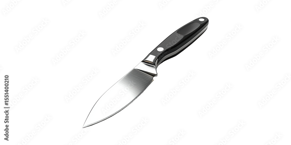 Obraz premium High-Quality Chef'S Knife With Black Handle. Essential Kitchen Tool For Precision Cutting Isolated On Transparent Background