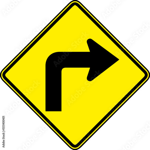 Sign to turn right design for templates.