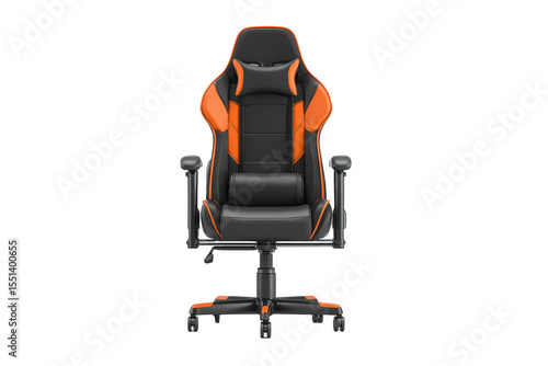 Orange and black gaming chair (1)