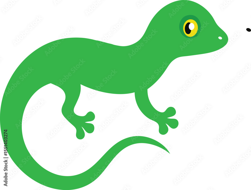 ,A green gecko vector art illustration ,A green gecko vector art illustration
