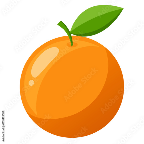 Modern Orange Fruit Vector Art Isolated on White