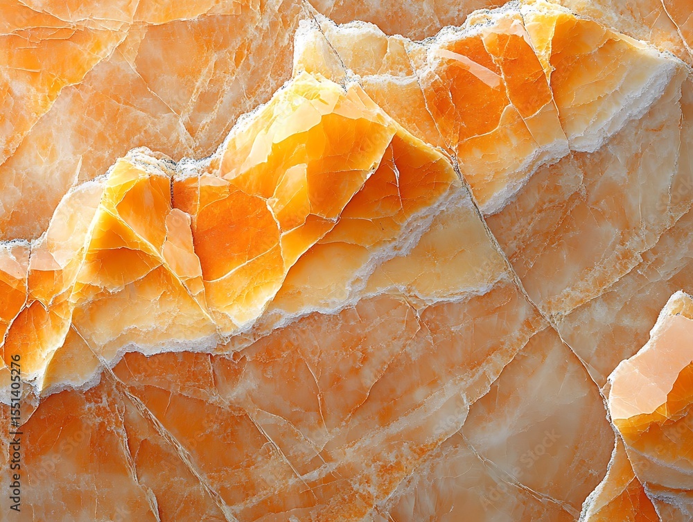 Fototapeta premium Striated stone texture with honeyed tones, creating a complex and elegant surface