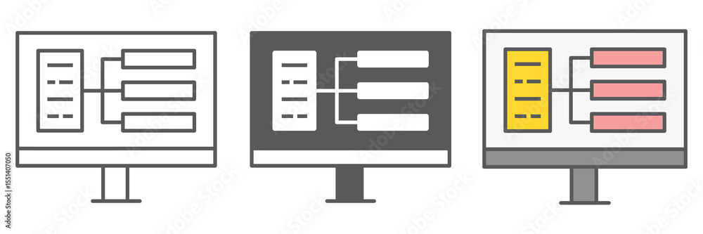 Fototapeta premium UX design icon collection, design and graphic, UI design sign vector set graphics, editable stroke linear icon, eps 10