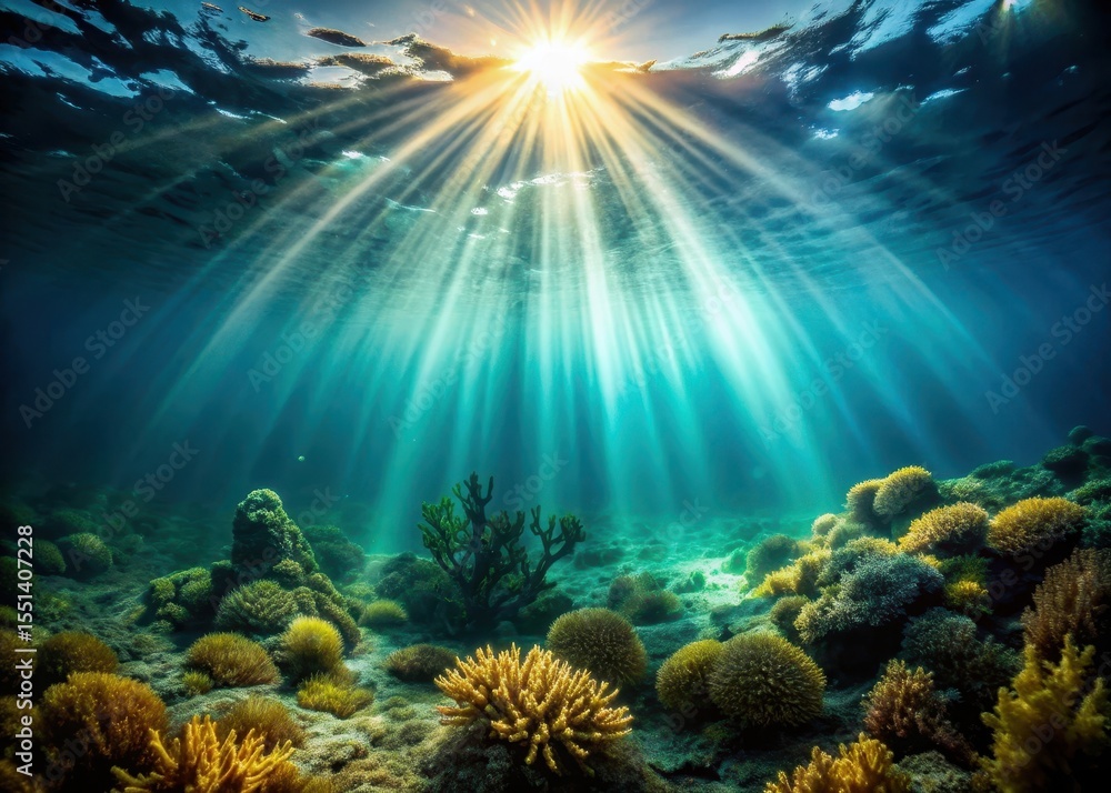 custom made wallpaper toronto digitalDazzling sunlight rays illuminate the dark ocean floor