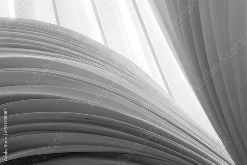 Open book pages, light streaming through sheer curtains