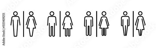 Toilet icon set. restrooms icon vector. bathroom sign. wc, lavatory