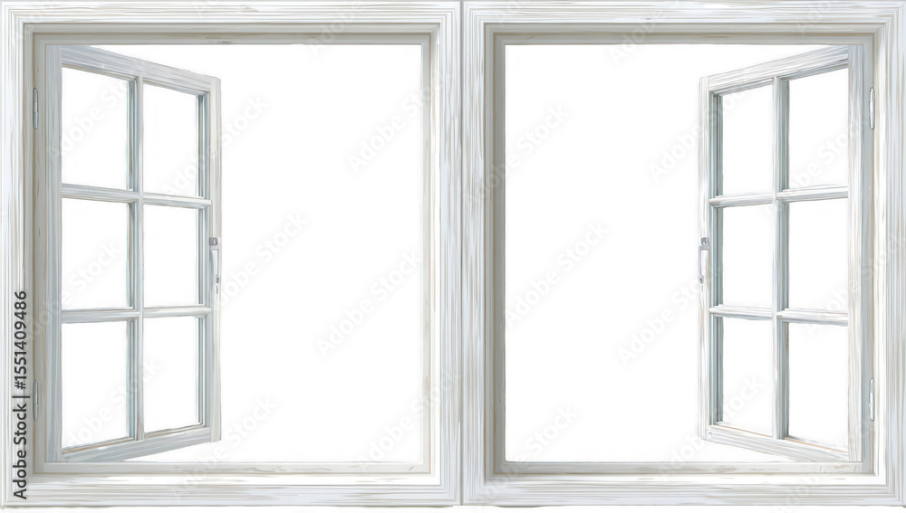 Obraz premium Open Windows, View from Home