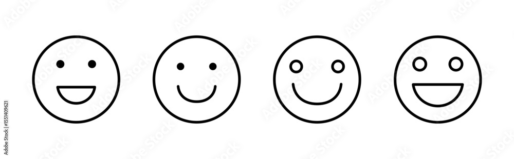 Fototapeta premium smile icon set. smile emoticon icon. feedback