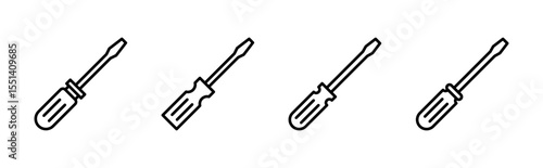 Screwdriver icon set. tools icon vector