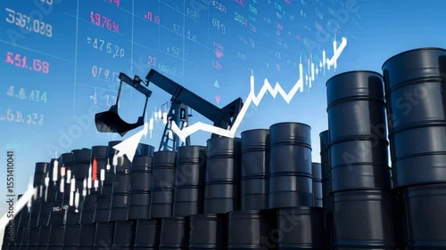 Oil barrel prices graph business graphic