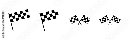 Racing flag icon set. race flag icon.Checkered racing flag icon