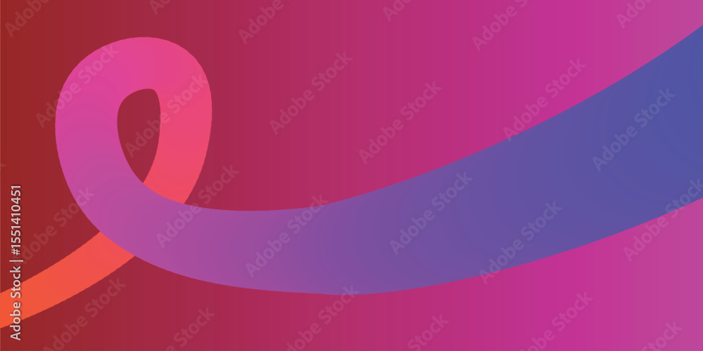 Obraz premium Flowing Abstract Ribbon Shape with Gradient Curve