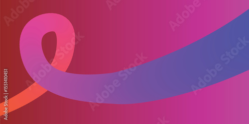 Flowing Abstract Ribbon Shape with Gradient Curve