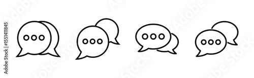 Chat icon set. speech bubble icon. comment icon vector. message. contact us