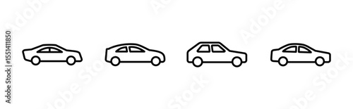 Car icon set. car vector icon. small sedan