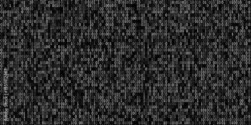 numbers 01 on black numerical code sequence for data science and software development, with dynamic numbers crunching and data processing on tech background