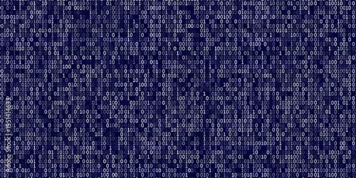 numbers 01 on blue numerical code sequence for data science and software development, with dynamic numbers crunching and data processing on tech background
