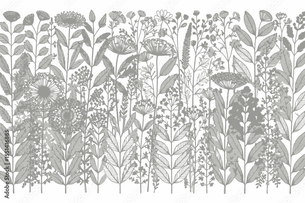 custom made wallpaper toronto digitalElegant Botanical Line Art-Detailed Flower and Leaf Illustrations-Grayscale Floral Design-Perfect for Coloring Books and Creative Projects-Nature Inspired Art