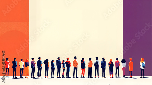 Modern Art Gallery Scene Pop Art Museum Visitors