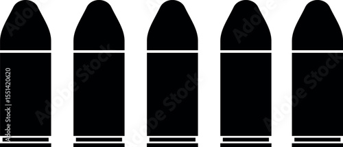 vector illustration set of bullet silhouette	
