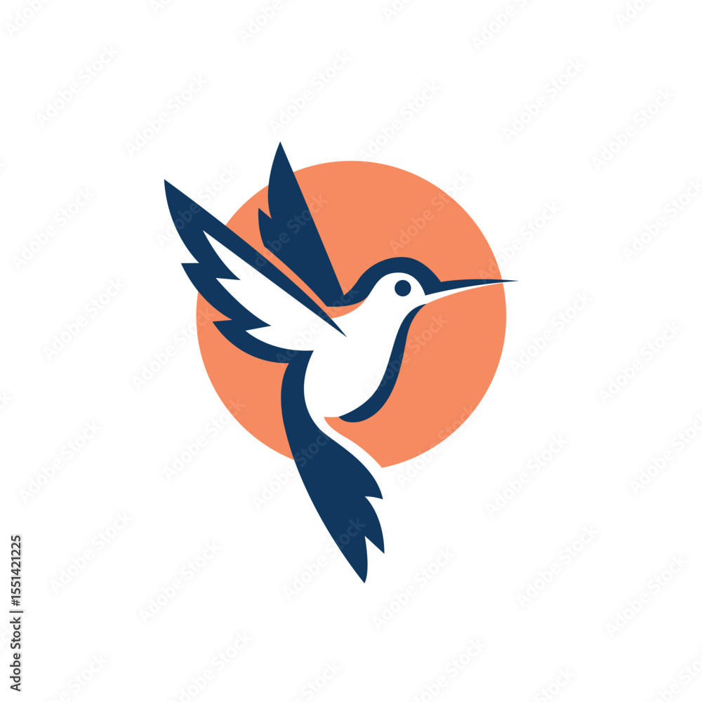 Obraz premium hummingbird abstract logo modern style
