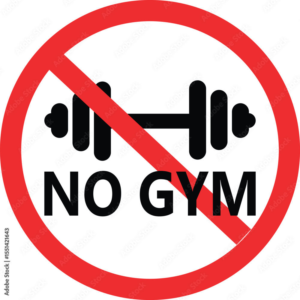 custom made wallpaper toronto digitalNo Gym sign. Prohibited gym access symbol. No fitness zone logo. flat style.
