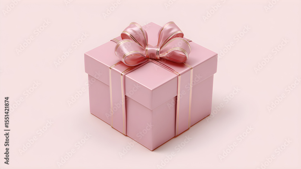 Obraz premium Pink Gift Box, 3d rendered