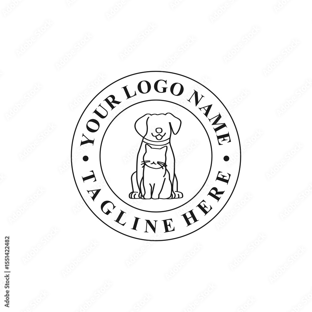 Fototapeta premium dog and cat logo design,pet care logo,dog,cat,vector,animal care,vet,pawcare,animal,puppy,logo,cat,design,dog,symbol,veterinary,pet,icon,vector,graphic,sign,love,shop,clinic