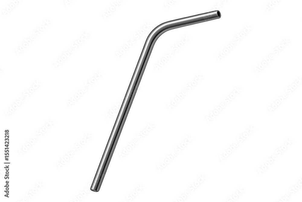 Reusable metal drinking straw on transparent background Reusable metal drinking straw on transparent background