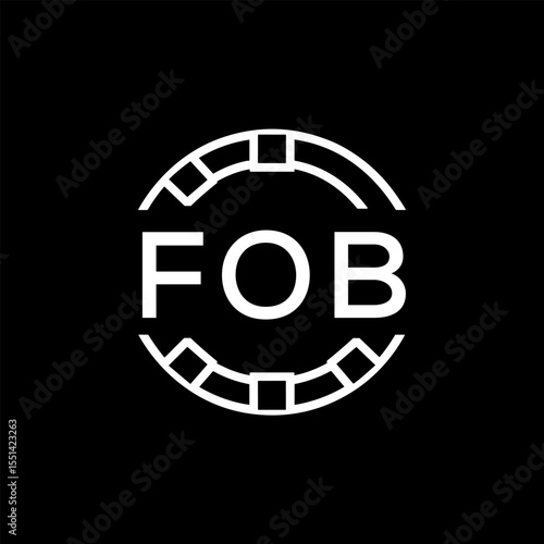 FOB “Modern FVA Monogram Logo Design,  FOB Later Logo , Sleek Minimalist Letter mark in Circle, High-Contrast Branding Concept”
