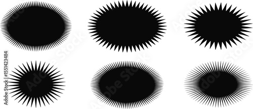 vector set of black and white circles