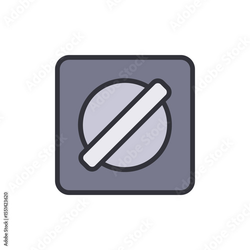 Icon Representing Silence Mute Or Off Mode With Circular Shape