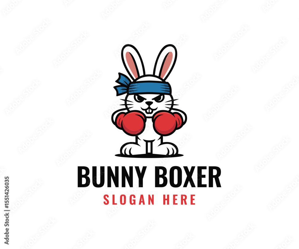 Fototapeta premium Bunny Boxer Logo