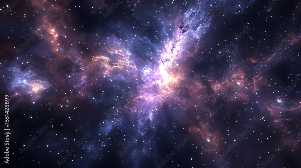 Naklejka premium Stunning Computer Generated Nebula in Vibrant Hues