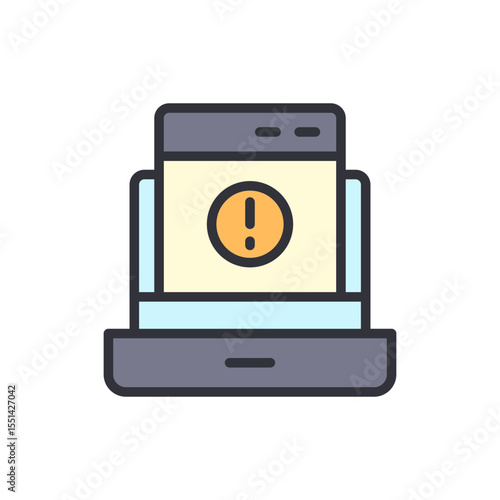 Wallpaper Mural Conceptual Illustration Of A Laptop Showing An Error Or Warning Message Torontodigital.ca