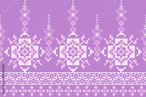 Geometric Pixelated Ethnic Textile Art