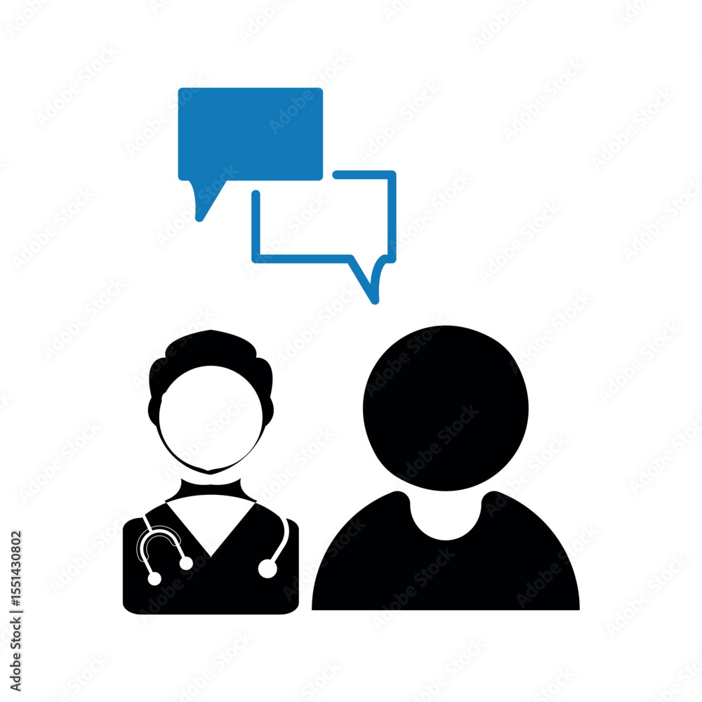 Doctor patient consultation icon. Doctor patient consultation icon.