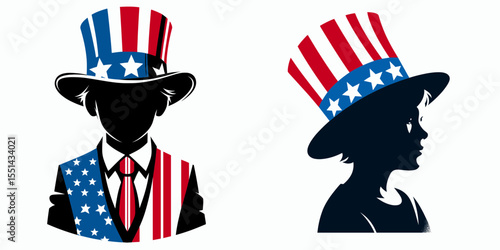 boy. Logo Head Face Animal Independence Day 4th of July Clipart Line Art Vector Illustration. Young male a youth fellow youngster childhood childhood stage human.