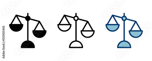 Scales icon vector isolated on white background . Law scale icon. Justice sign