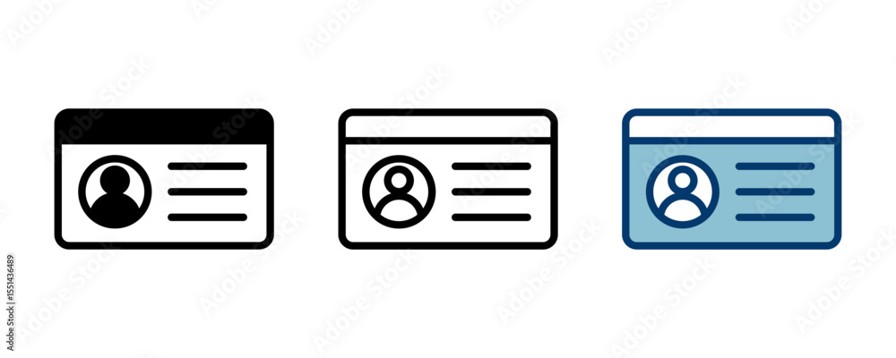 License icon vector isolated on white background. Identity icon. Id card License icon vector isolated on white background. Identity icon. Id card